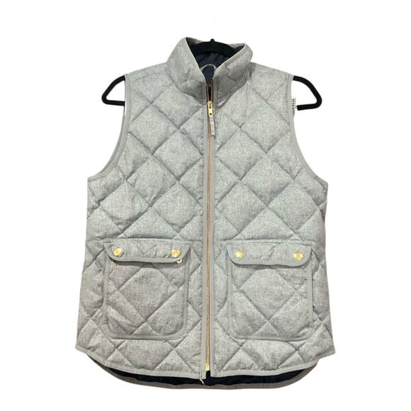 J. Crew Jackets & Blazers - J. Crew Quilted Vest Women Small Gray